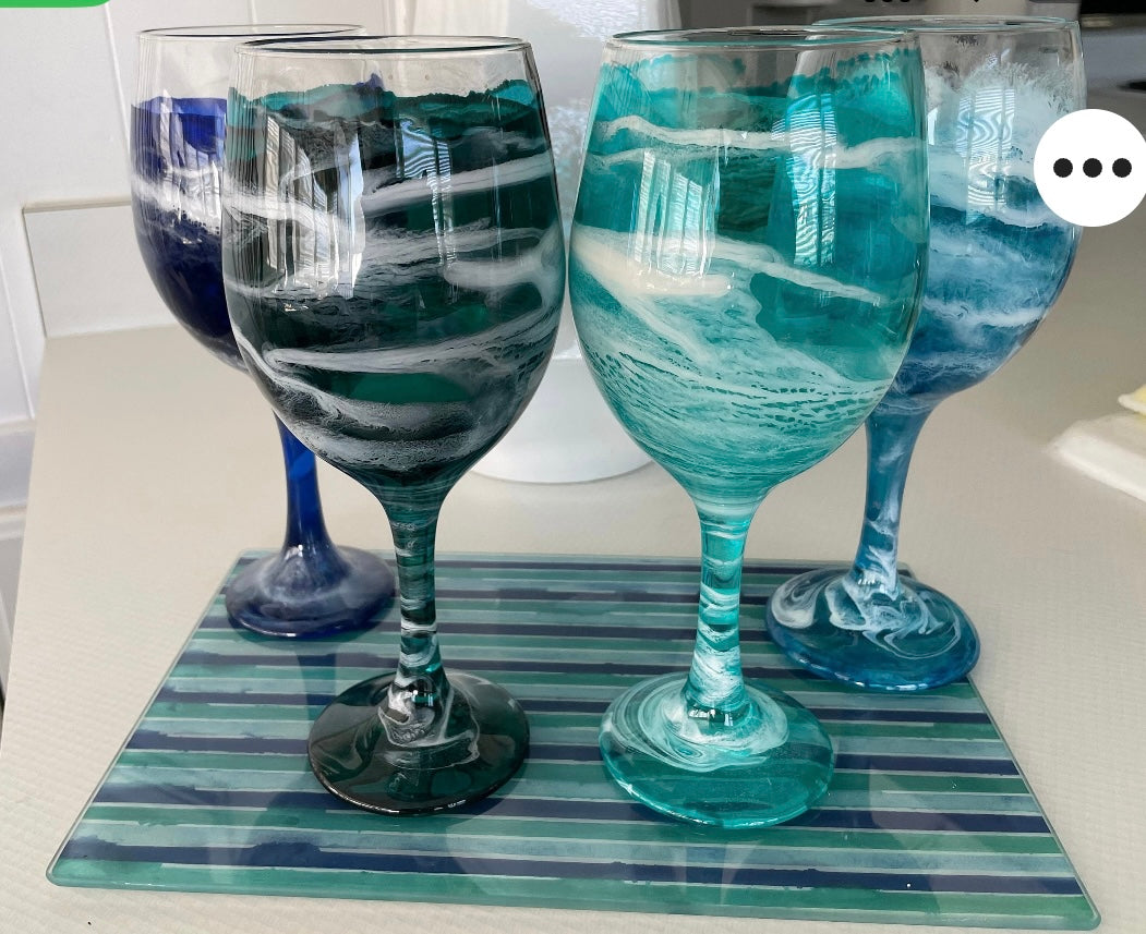Ocean Wine Glass & Drinkware-Handmade