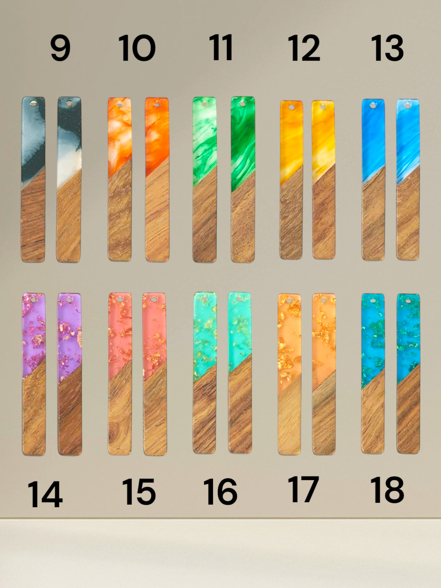 Wood and Resin Drop Earrings-Multiple Colors Available