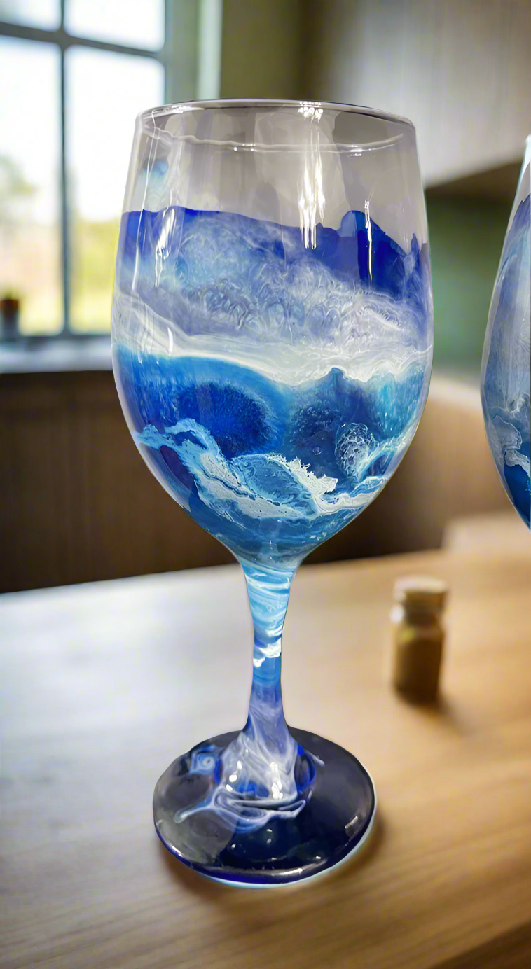 Ocean Wine Glass & Drinkware-Handmade