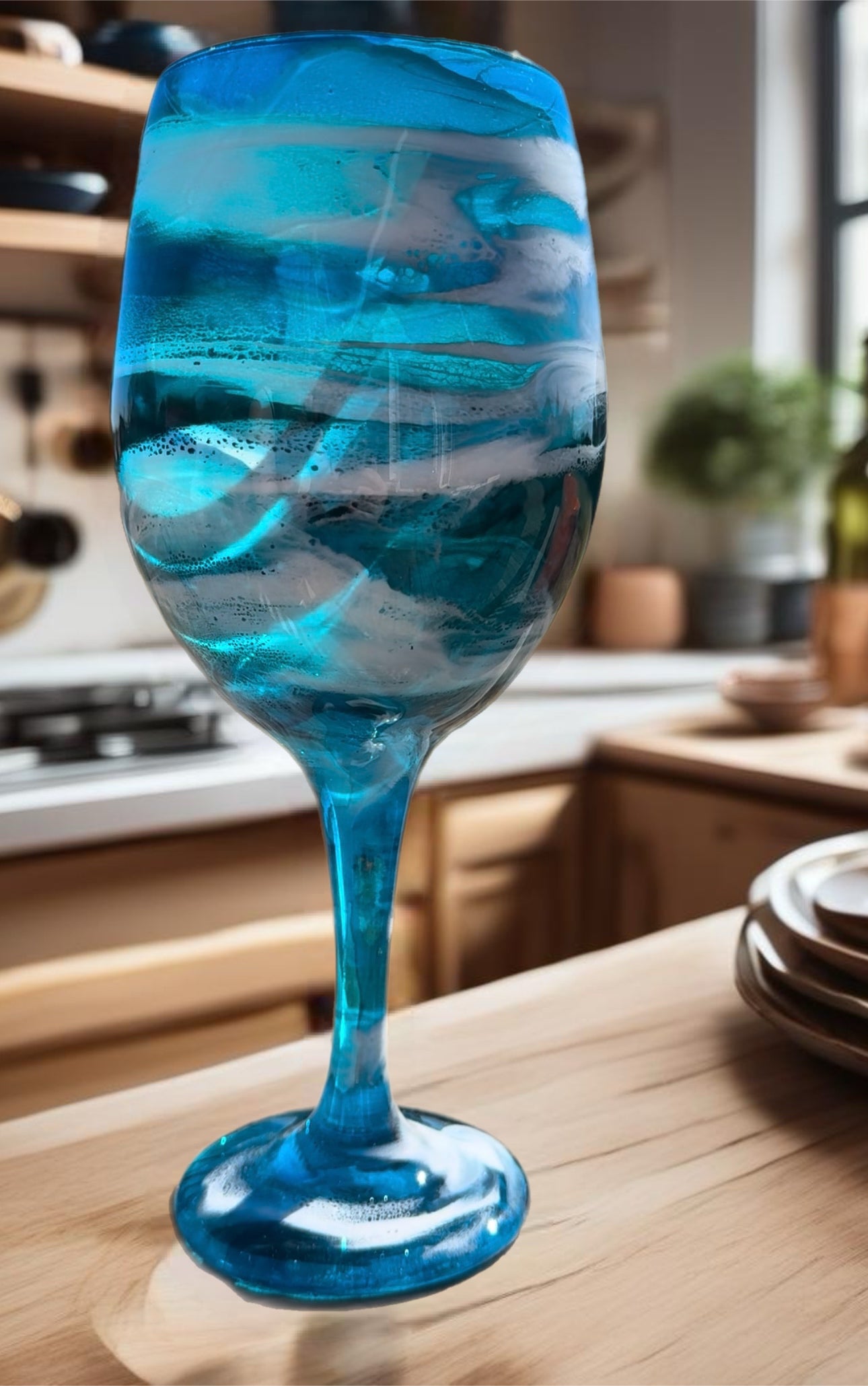 Ocean Wine Glass & Drinkware-Handmade