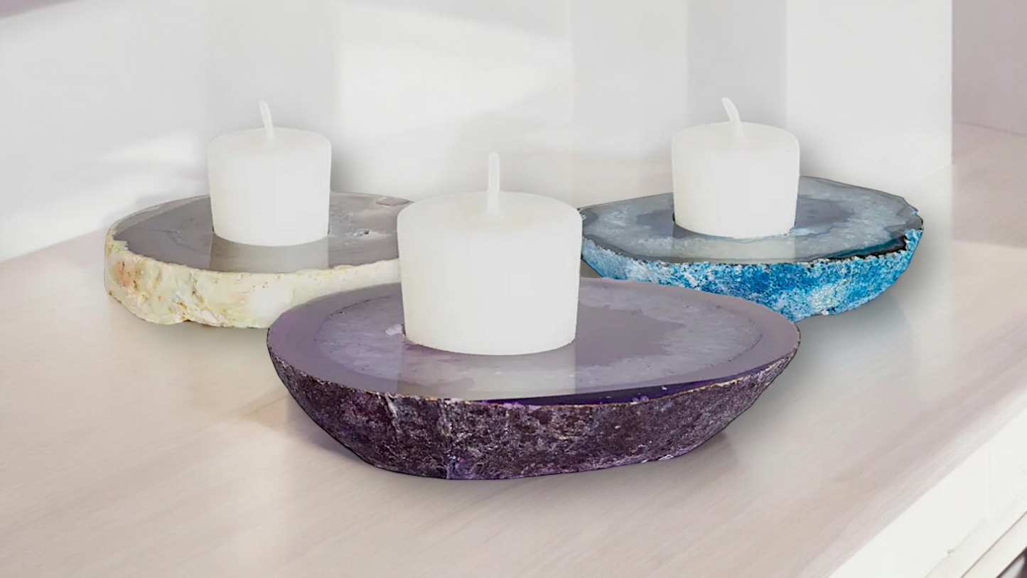 Agate Candle Holders