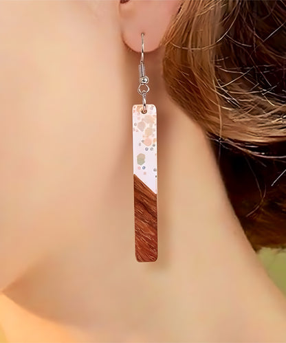 Wood and Resin Drop Earrings-Multiple Colors Available