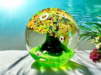 Tree of Life Glass Art Sculpture-Paperweight