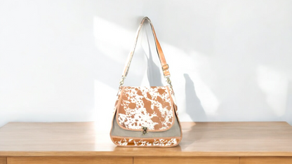 Cowhide Shoulder Bag with Latch