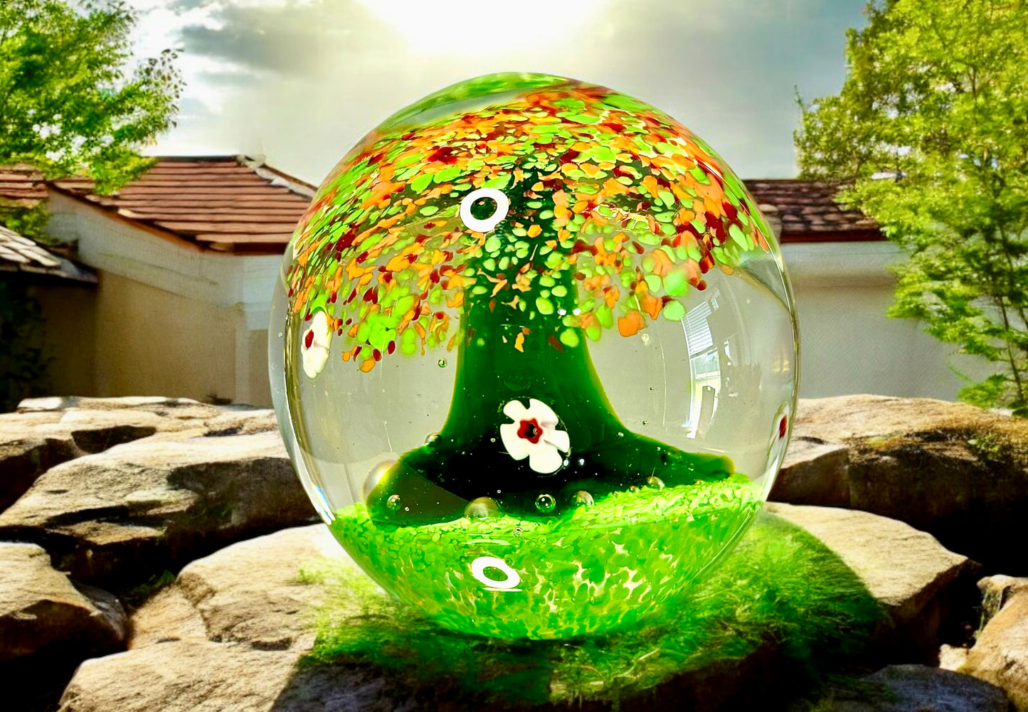 Tree of Life Glass Art Sculpture-Paperweight