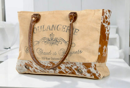 Boulangerie Tote With Cowhide Trim