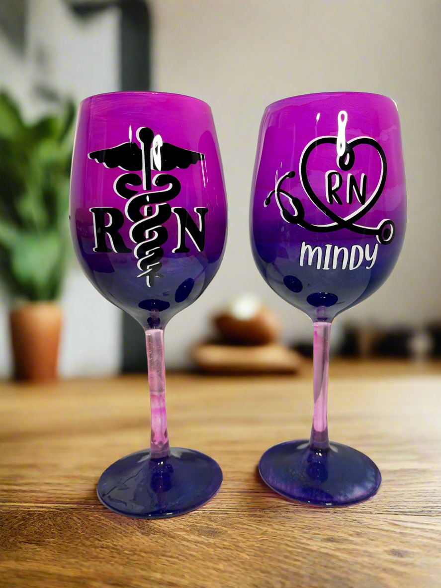 Nursing Personalized Wine Glass & Drinkware