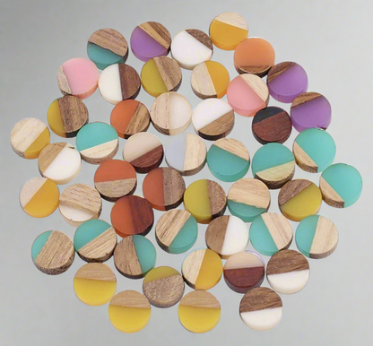 Wood and Resin Stud Earrings