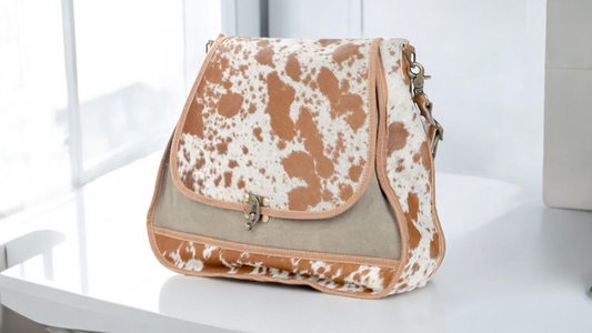 Cowhide Shoulder Bag with Latch
