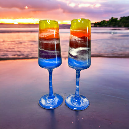 Sunset Wine Glasses and Drinkware-Handmade