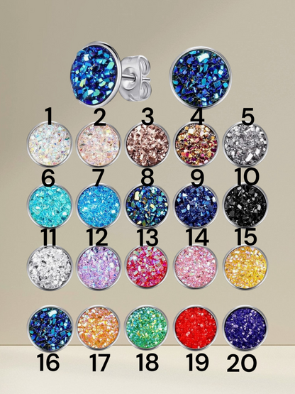 Resin Druzy Stud Earrings- 8mm Multiple Colors Available