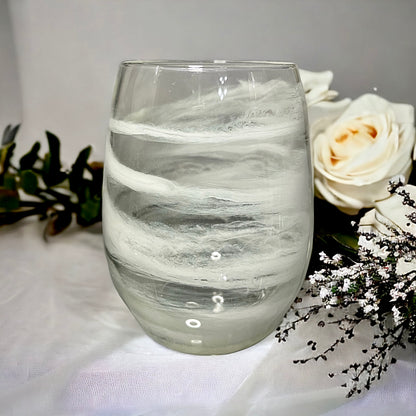 White Mist Wine Glasses and Drinkware-Handmade