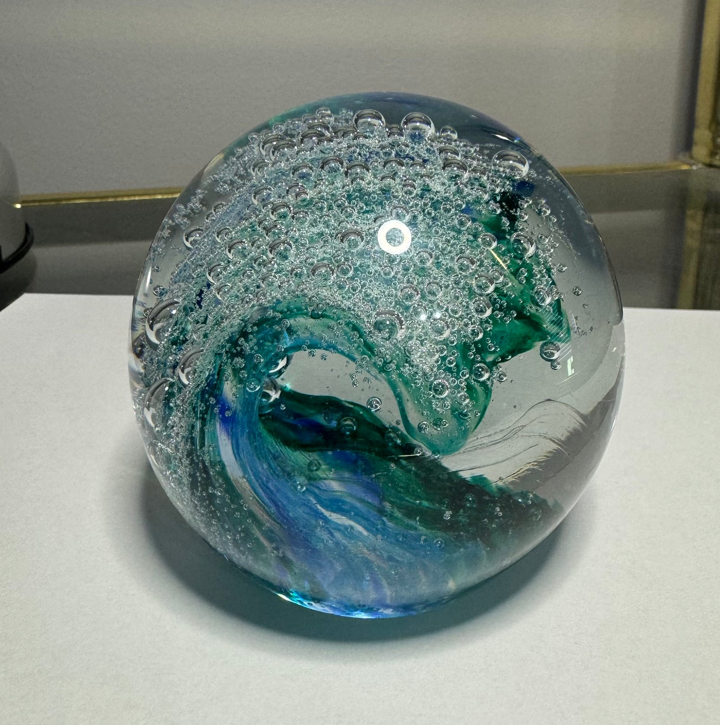 Ocean Wave Glass Art Sculpture-Paperweight