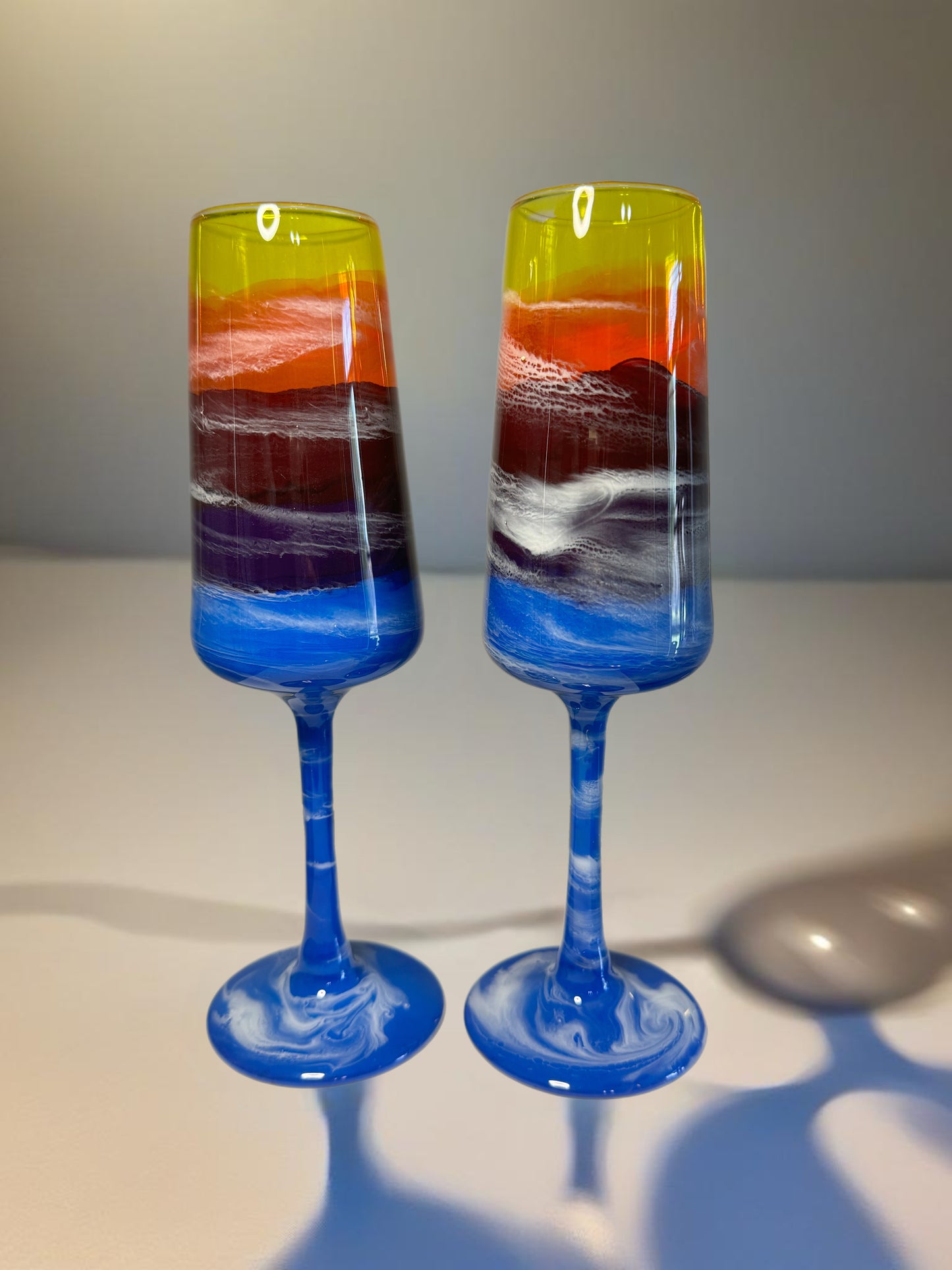 Sunset Wine Glasses and Drinkware-Handmade