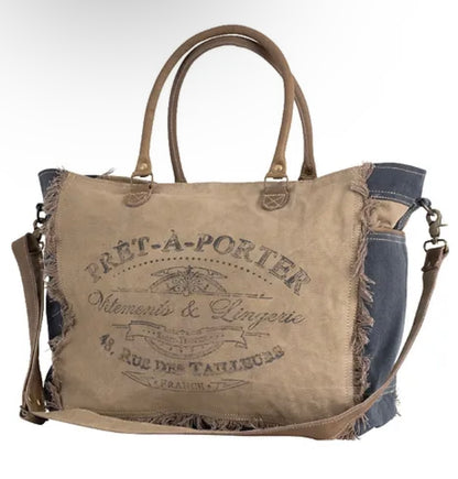Pret-A-Porter Upcycled Canvas Duffle Bag