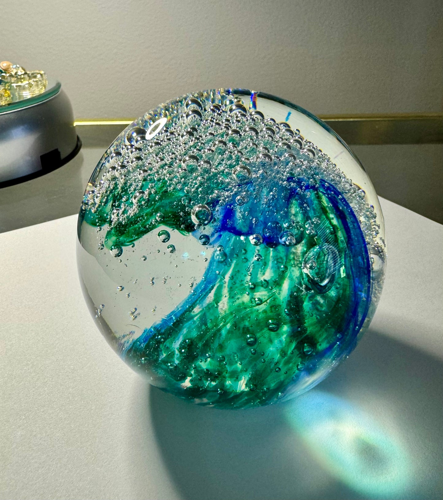 Ocean Wave Glass Art Sculpture-Paperweight