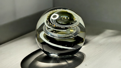 Black Swirl Glass Art Sculpture-Paperweight