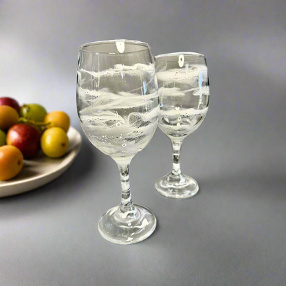 White Mist Wine Glasses and Drinkware-Handmade