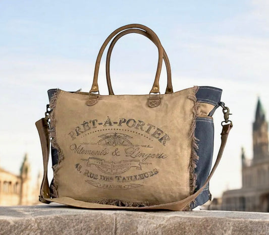 Pret-A-Porter Upcycled Canvas Duffle Bag