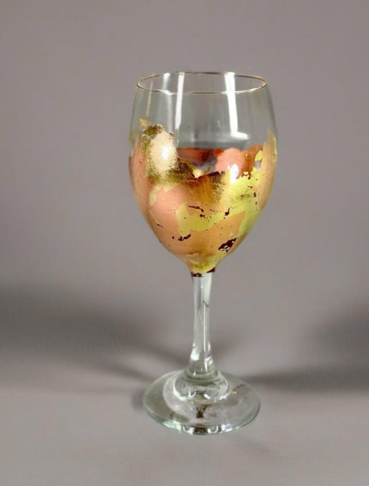 Gold Leaf Wine Glasses and Drinkware-Handmade