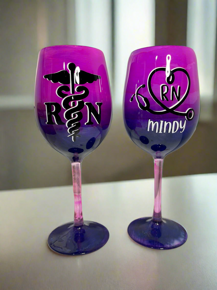 Nursing Personalized Wine Glass & Drinkware