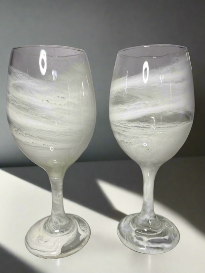 White Mist Wine Glasses and Drinkware-Handmade