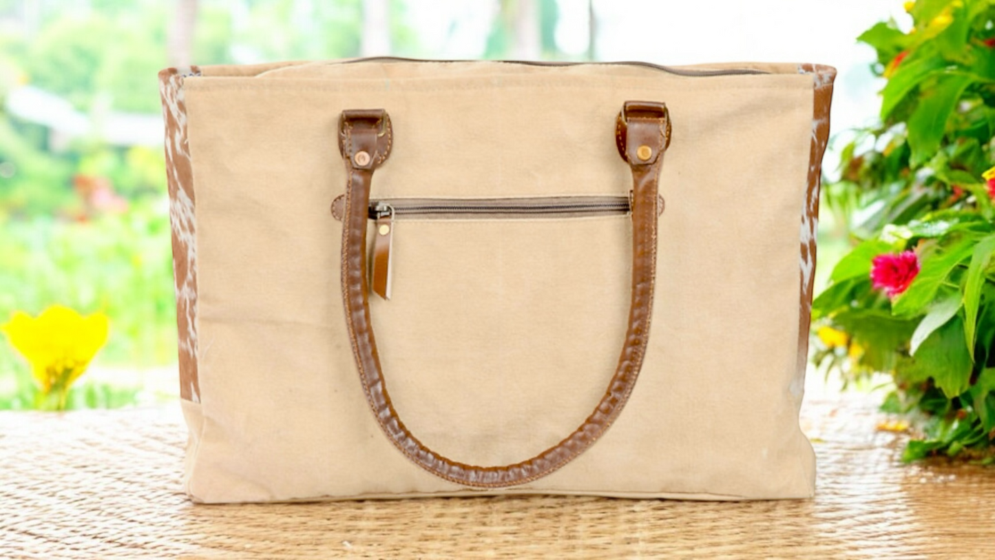 Boulangerie Tote With Cowhide Trim