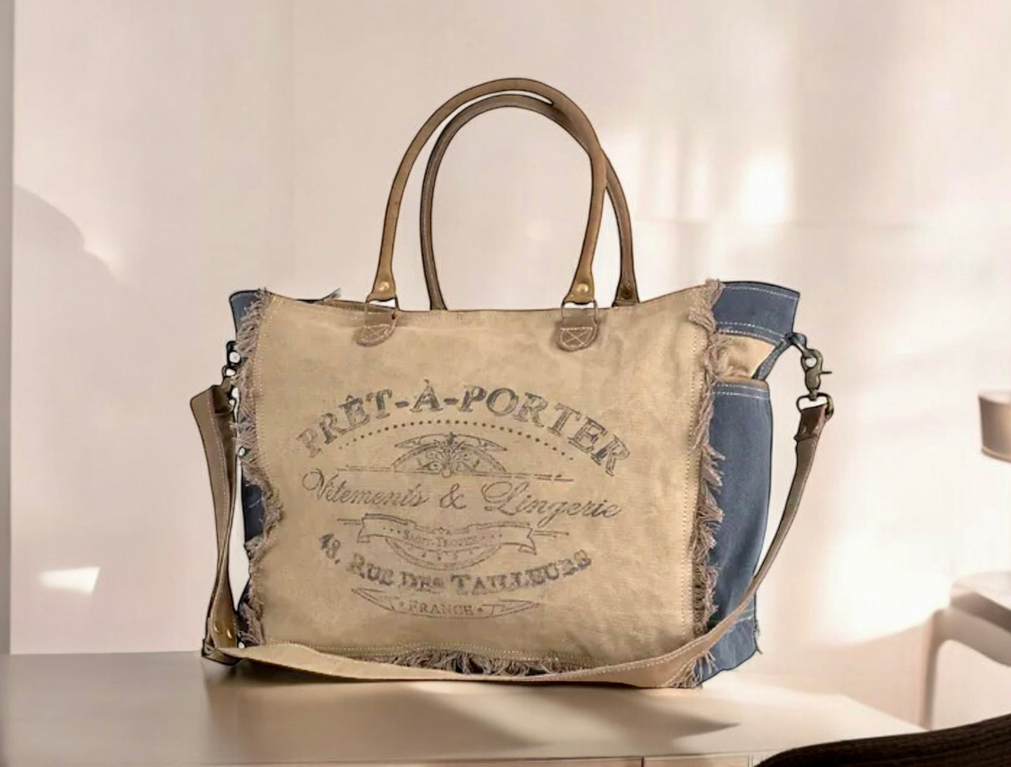 Pret-A-Porter Upcycled Canvas Duffle Bag