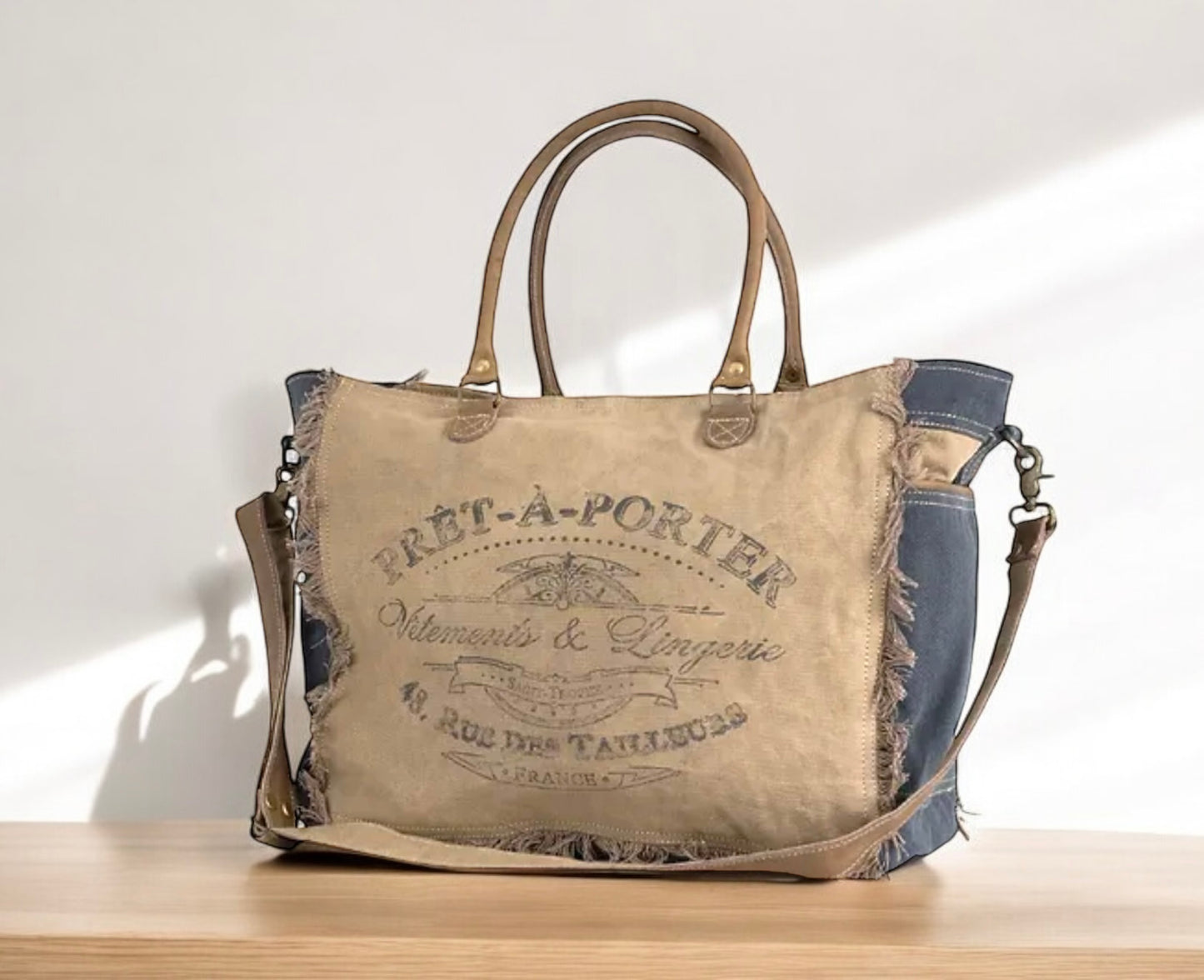 Pret-A-Porter Upcycled Canvas Duffle Bag