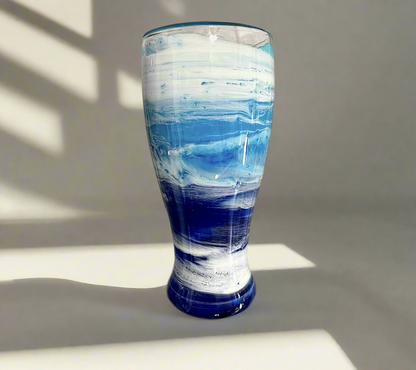 Blue Waves Wine Glasses and Drinkware-Handmade
