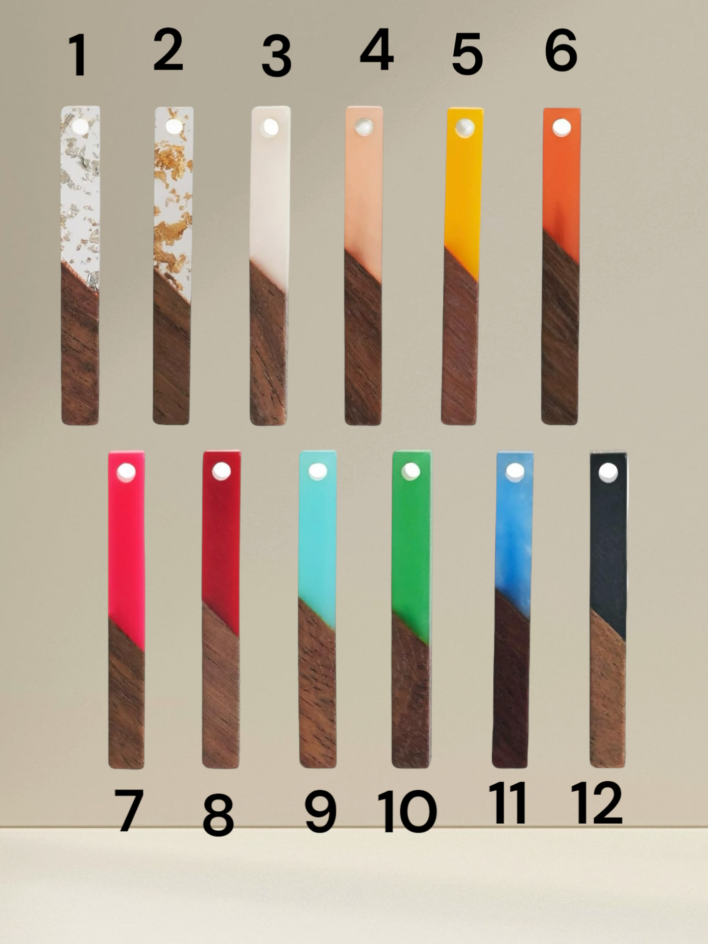 Wood and Resin Drop Earrings-Multiple Colors Available