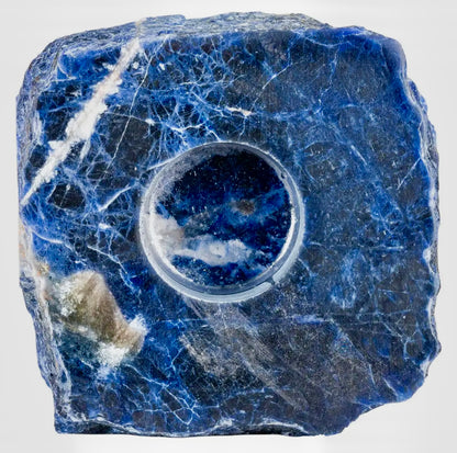 Blue Quartz Candleholder with Smooth Top