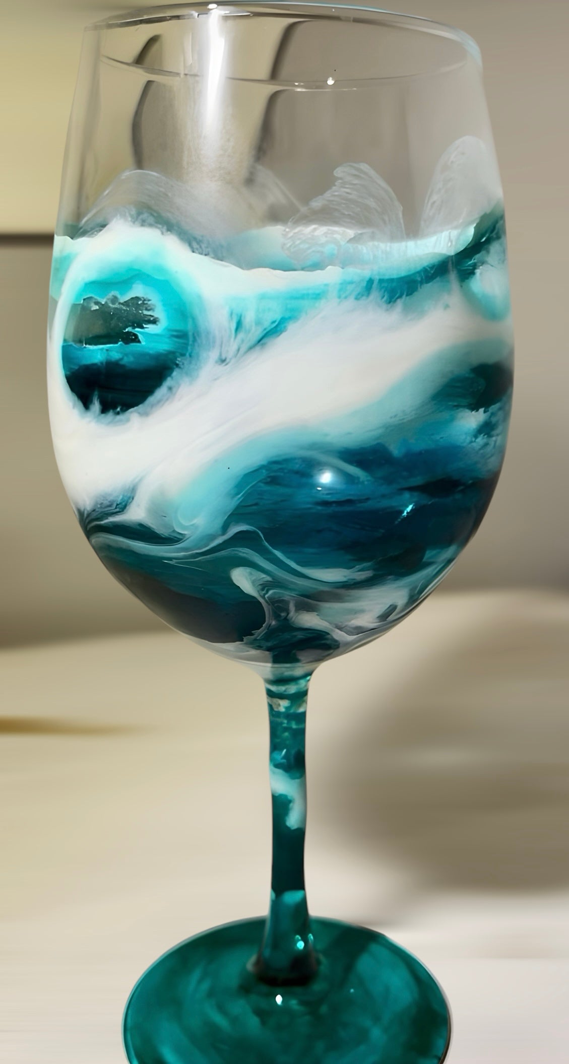 Ocean Wine Glass & Drinkware-Handmade