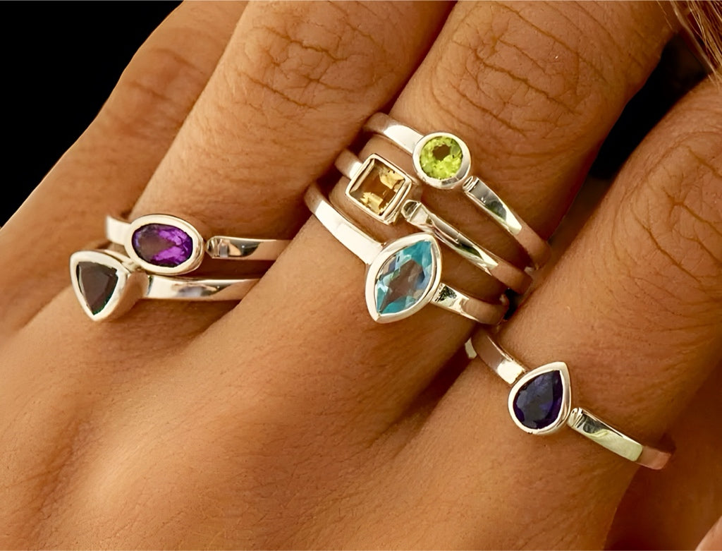 Dainty 925 Sterling Silver Amethyst Ring