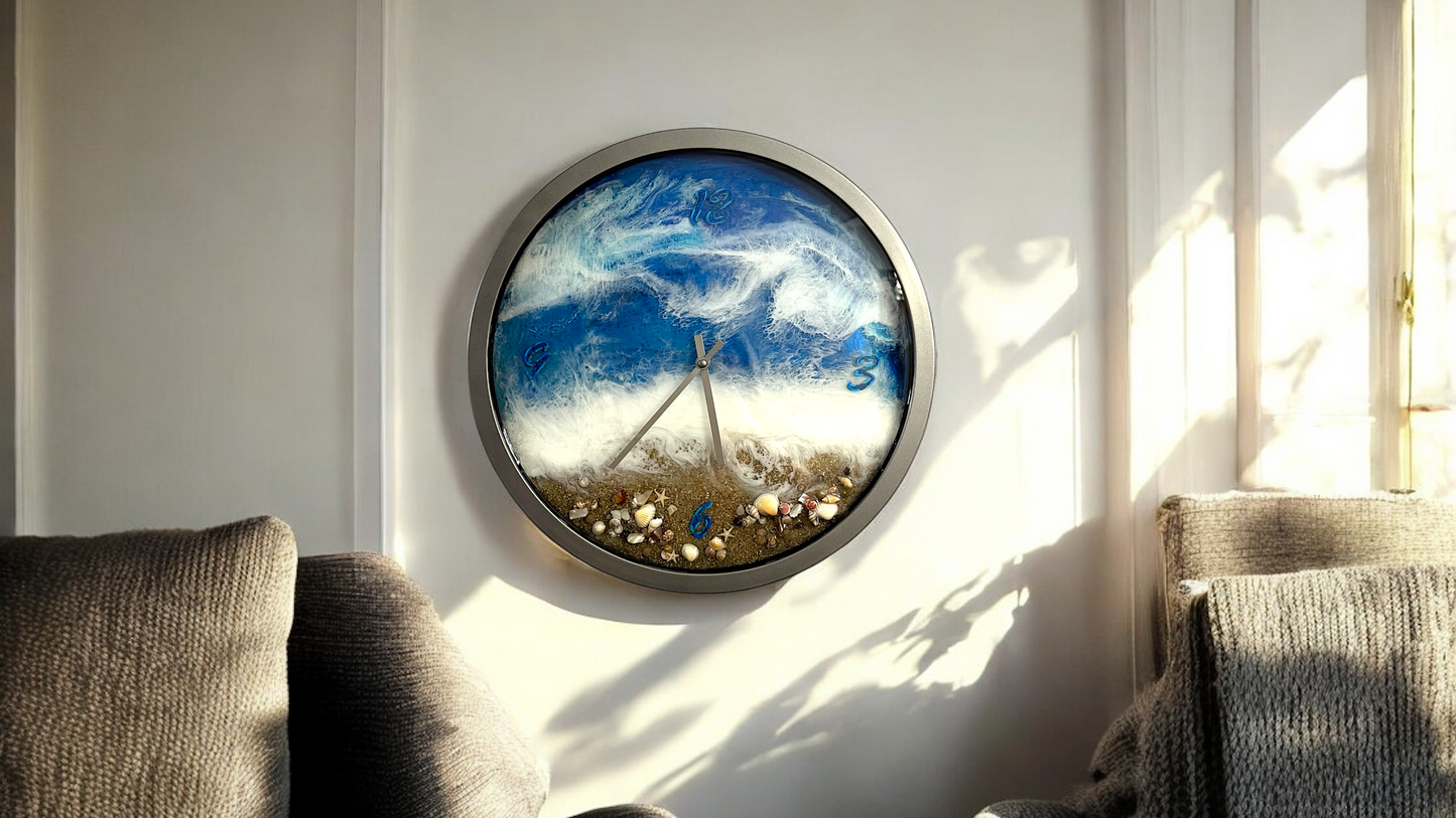 16in Seaside Shell Clock