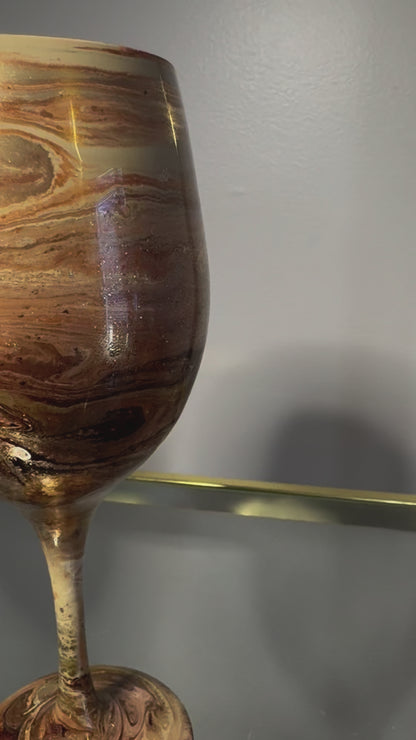 Gold Swirl Wine Glasses and Drinkware-Handmade