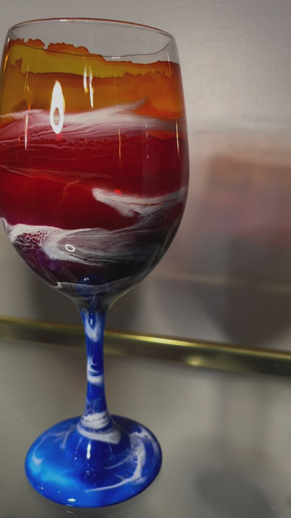Sunset Wine Glasses and Drinkware-Handmade