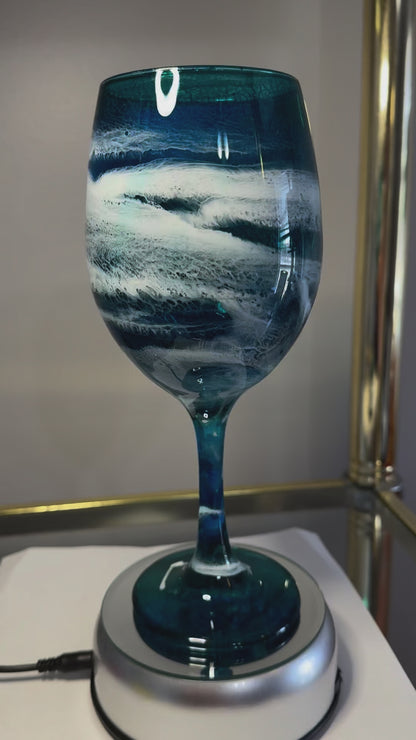 Ocean Wine Glass & Drinkware-Handmade
